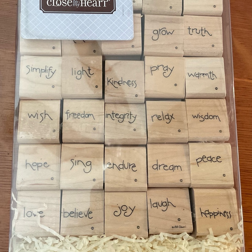 Wooden Inspirational Word Stamps Set